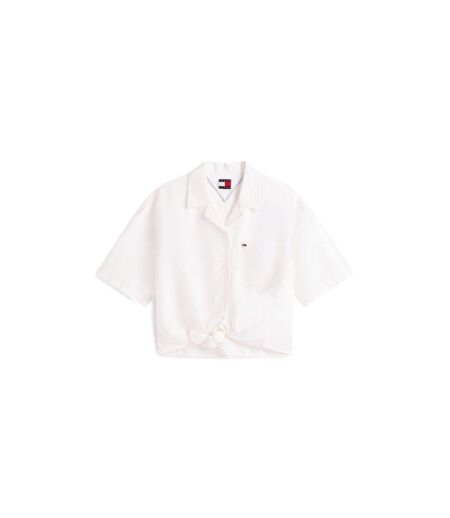 Chemise Manches Courtes Motif/style À Rayures Femme Écru Tommy Jeans
