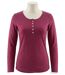 MAYFLOWER NOBEL2 : Tee-shirt manches longues fuchsia imprimé avec col boutonné-4