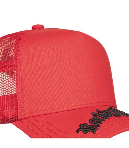 Casquette trucker avec filet et visière brodée Red Man Rock'n Free Life