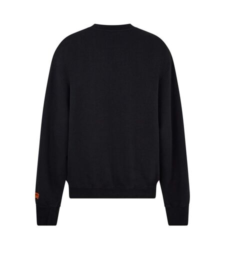 Womens/ladies logo recycled cotton crew neck sweatshirt black Heron Preston