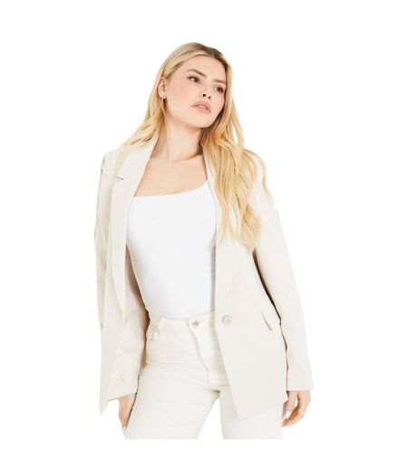 Womens/ladies single-breasted boyfriend blazer cream Dorothy Perkins