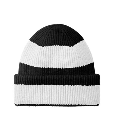 Unisex adult colour block beanie black/soft white Beechfield