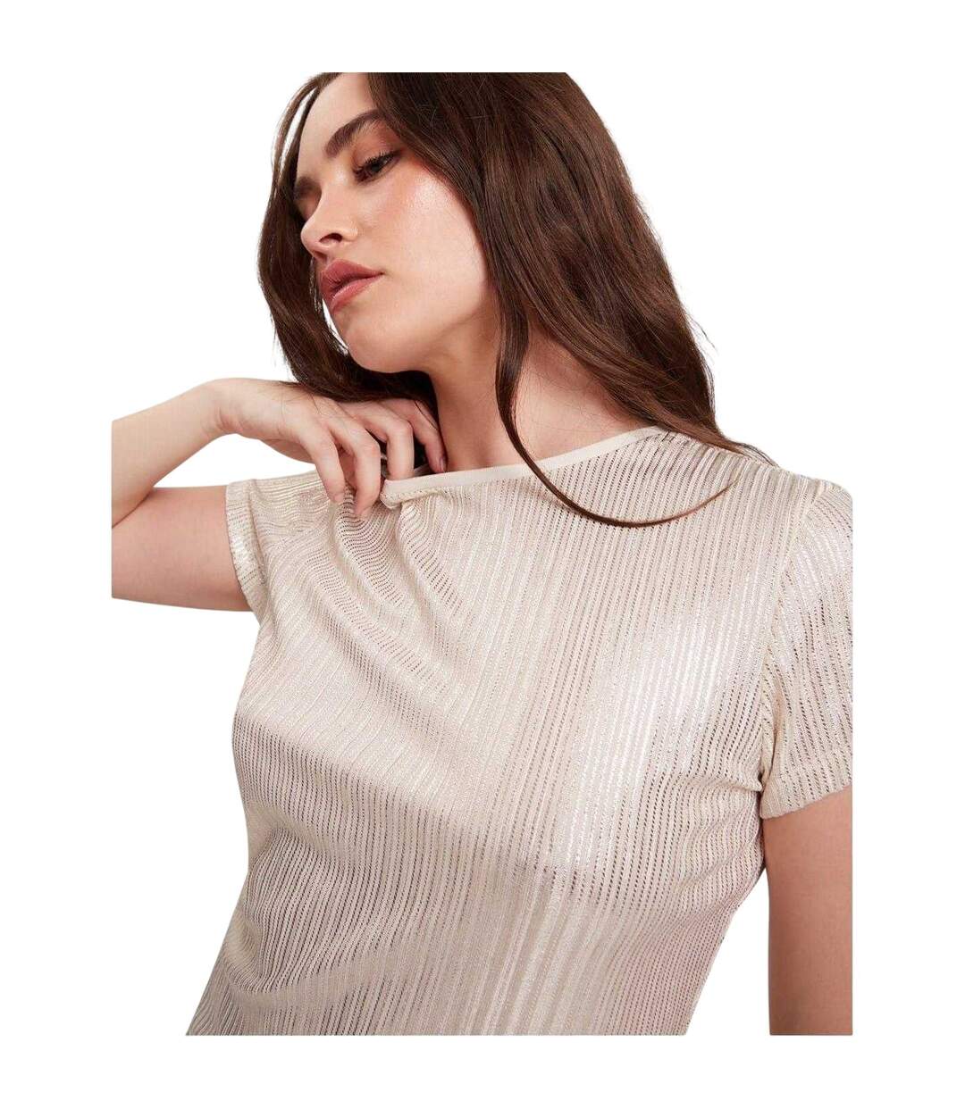 T-shirt Motif/style Métallisé Femme Jaune Or Ted Baker-4