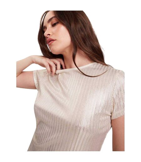 T-shirt Motif/style Métallisé Femme Jaune Or Ted Baker