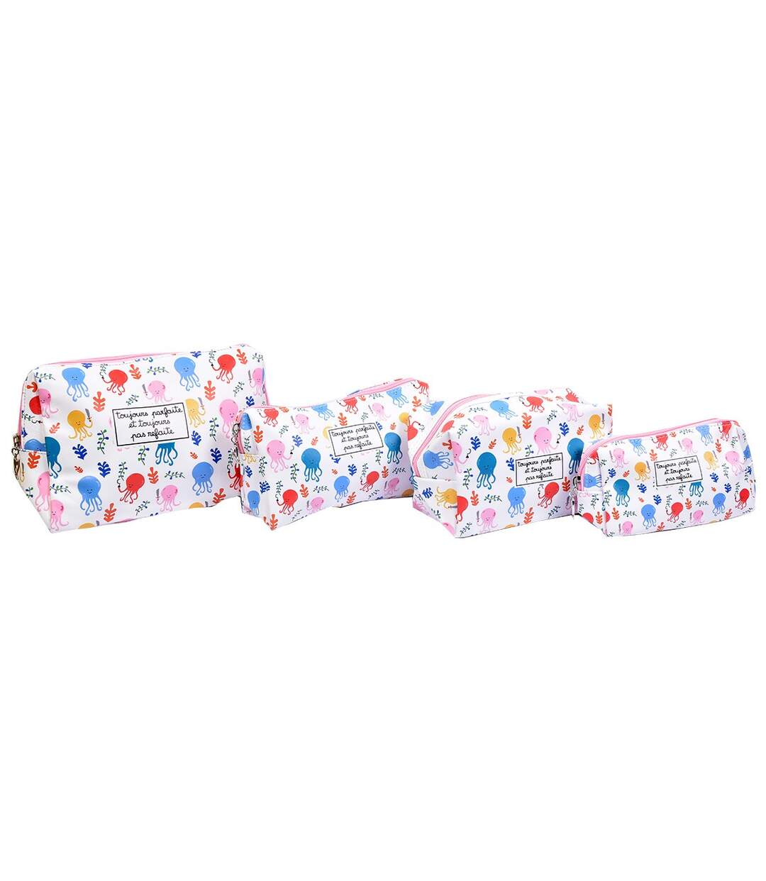 Trousse de Toilette Femme Tendance et fantaisie Pack de 4 Trousses TOUJOURS PARFAITES Poulpe