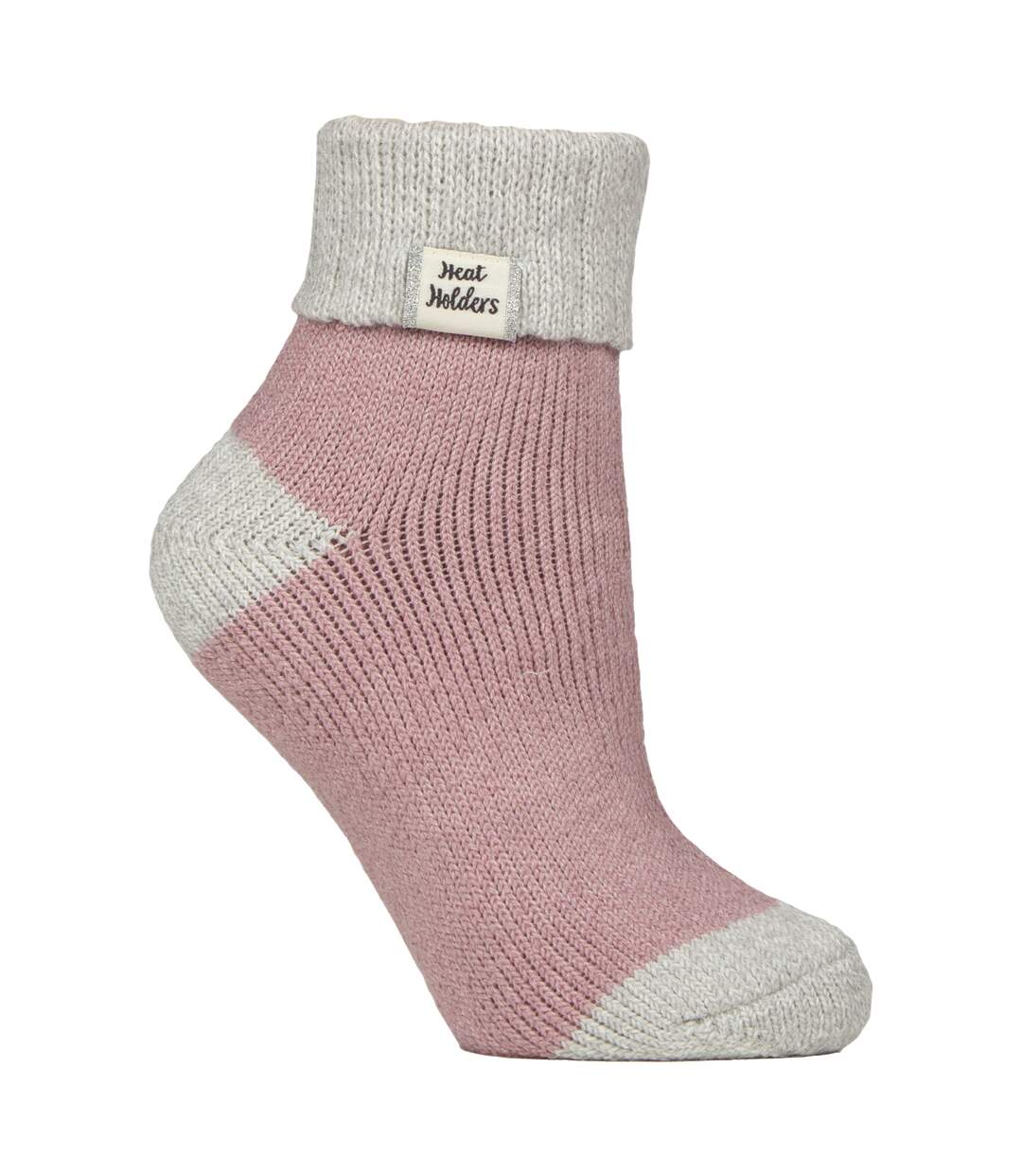 Ladies Thermal Sleep Bed Socks with Rib Turn Over Cuff-1