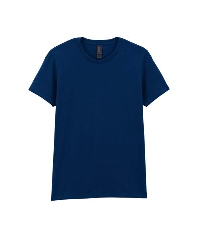 Ladies/womens Heavy Cotton Missy Fit Short Sleeve T-shirt Navy Blue Gildan