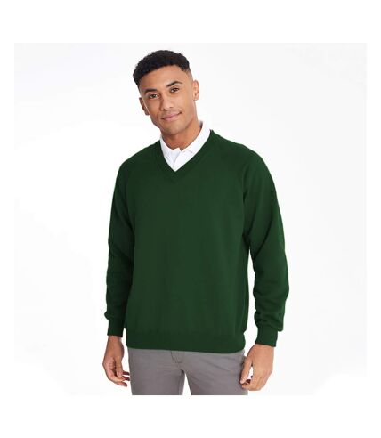 Maddins Mens Colorsure V-Neck Sweatshirt (Bottle Green)