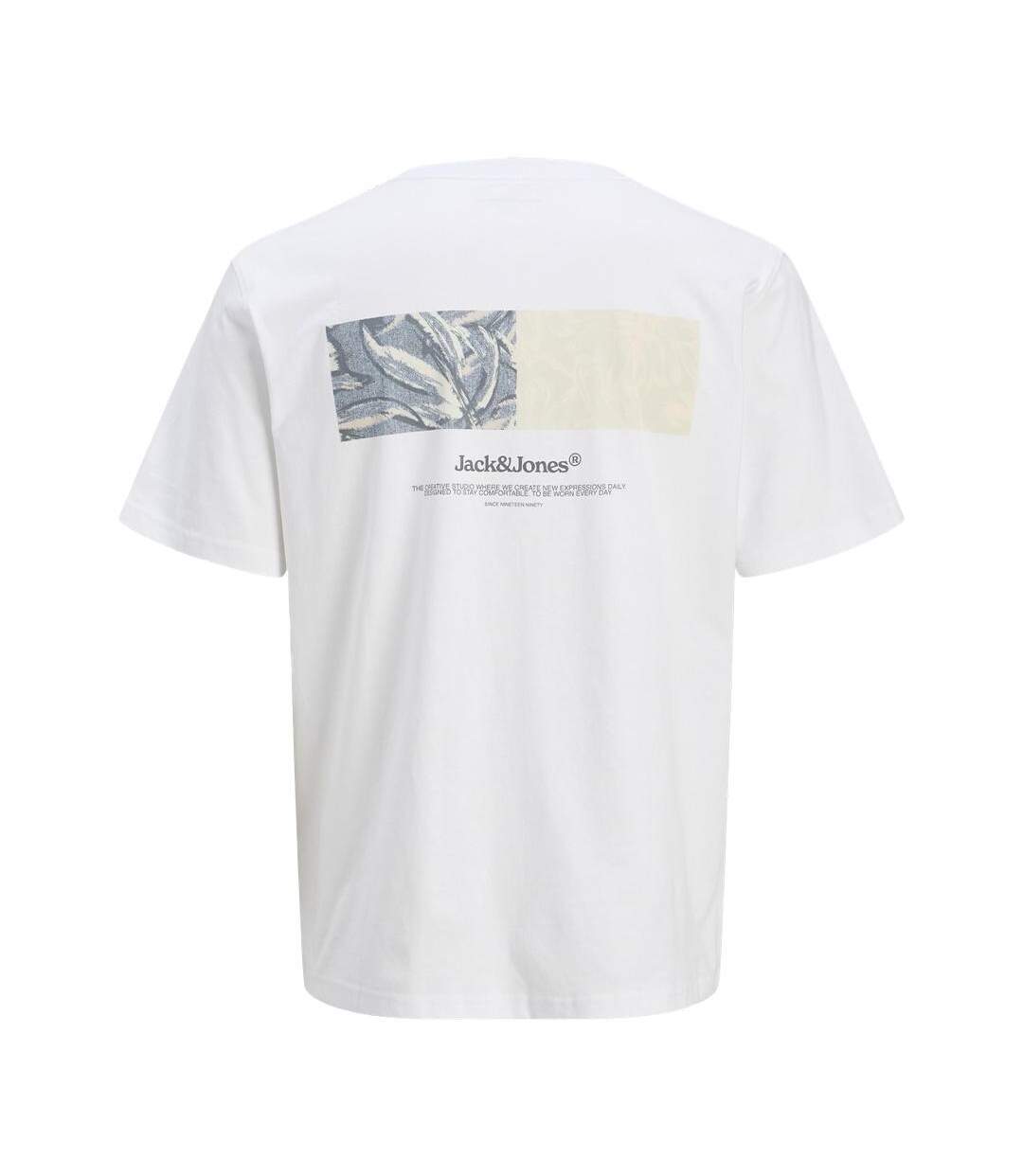 T-Shirt blanc homme jack & jones back-3