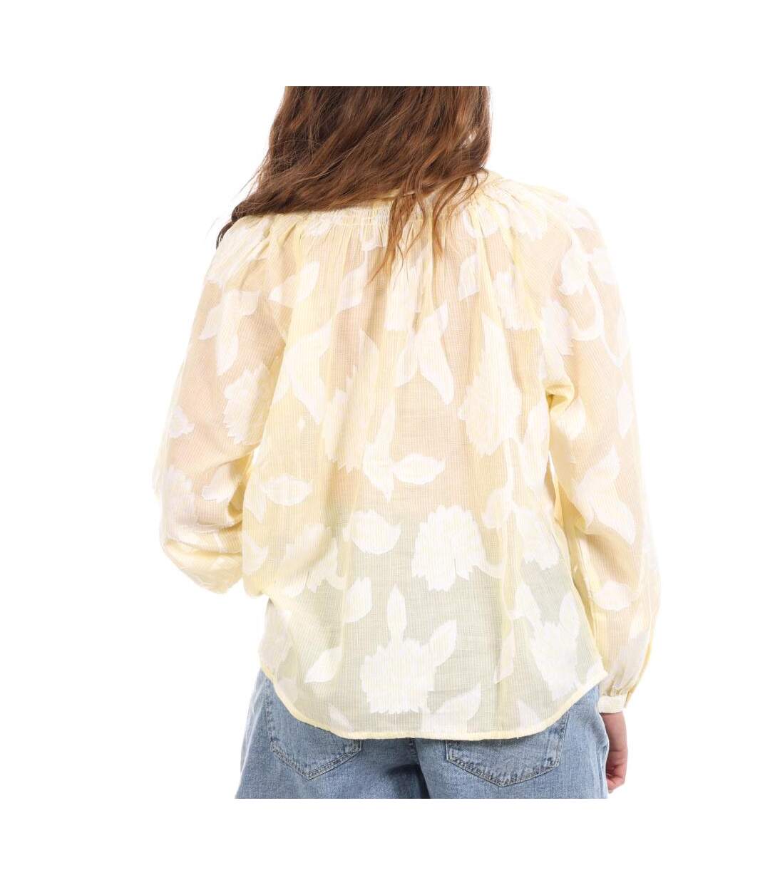 Blouse jaune/blanche femme goa iko-2