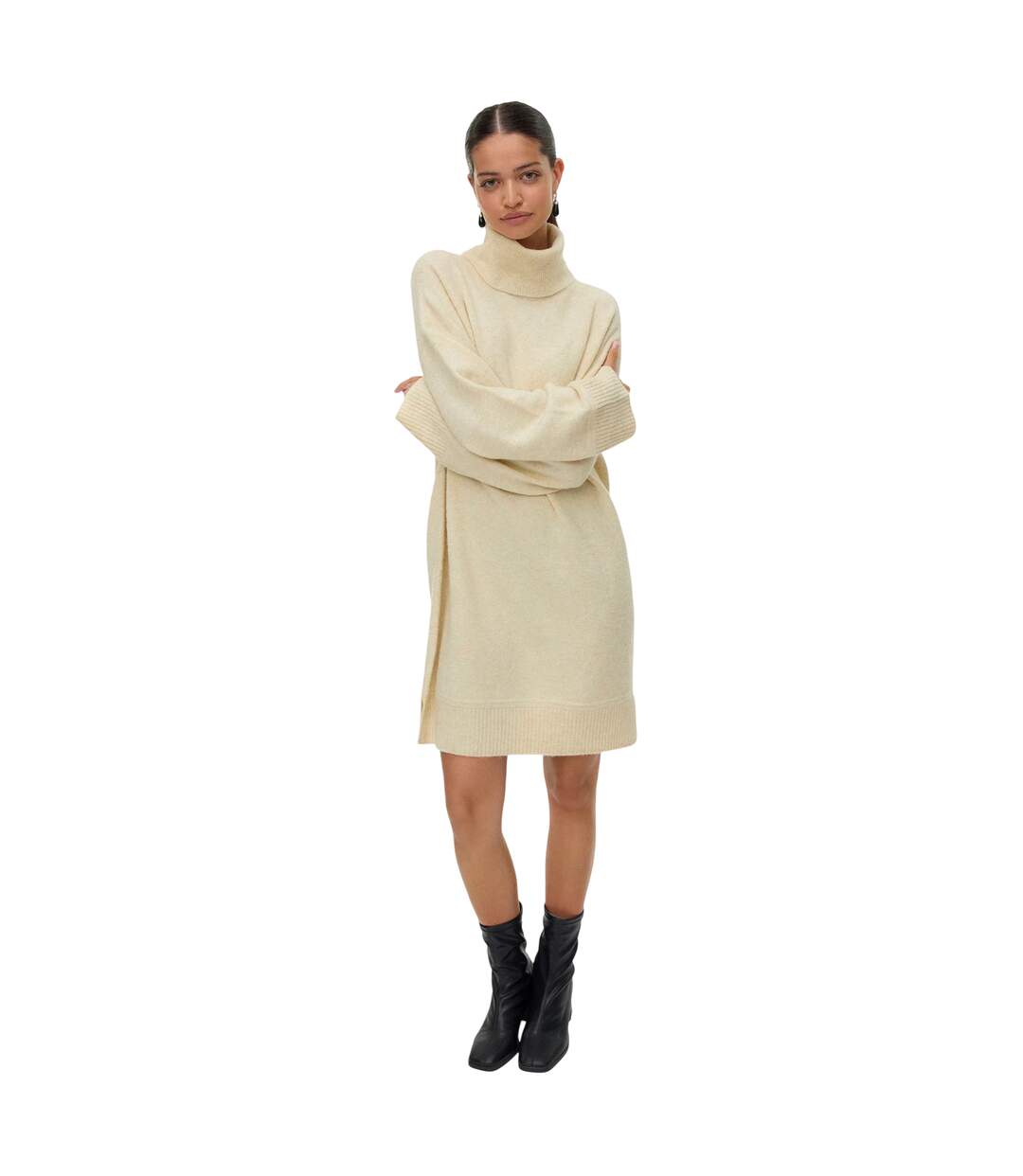 Robe-pull Femme Blanc Cassé Vero Moda-4