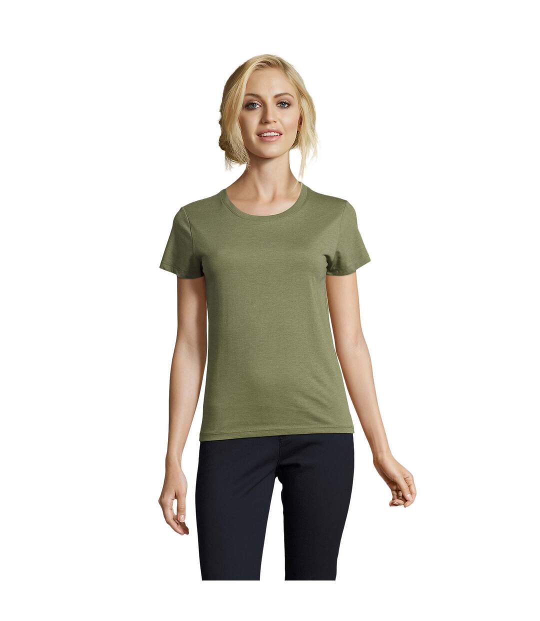 T-shirt regent femme kaki chiné SOLS-4