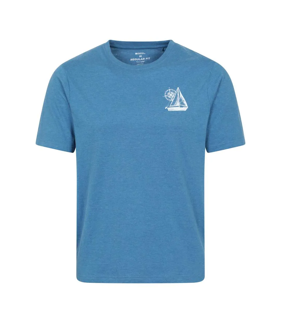 Mens Sailboat T-shirt Bright Blue Mountain Warehouse-1