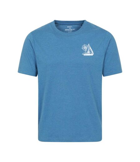 Mens Sailboat T-shirt Bright Blue Mountain Warehouse