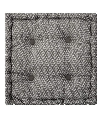 Coussin de sol carré en coton à motif - modèle Otto - 38 x 38 - Gris