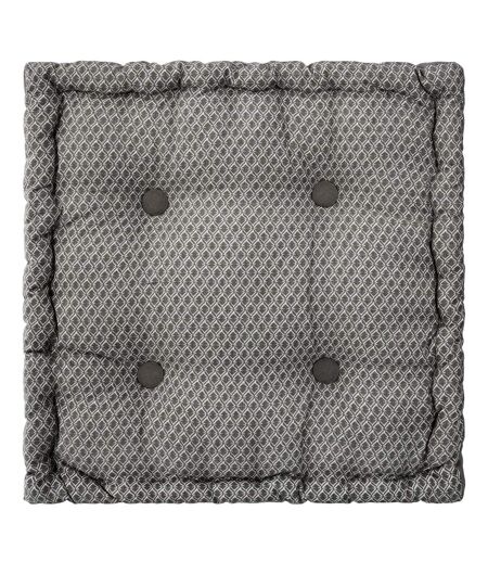 Coussin de sol carré en coton à motif - modèle Otto - 38 x 38 - Gris