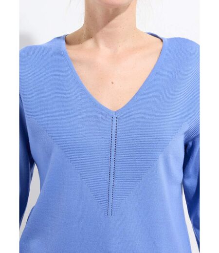 Pull fin col V manches longues