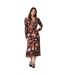 Womens/ladies floral ruched front midi dress brown/black Principles