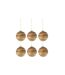 Lot de 6 Boules de Noël Paillettes Line 8cm Marron-1