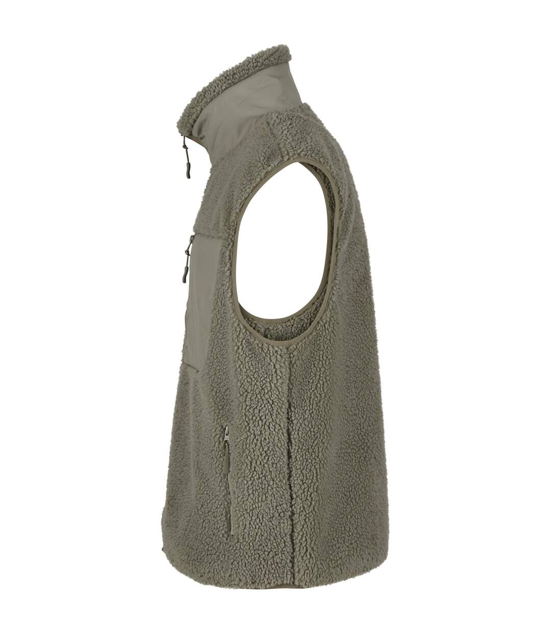 Mens Bonded Sherpa Gilet Pale Olive Build Your Brand-3