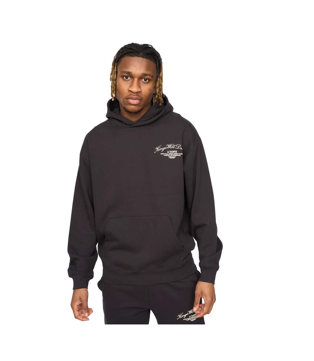 Mens Arch Cotton Oversized Hoodie Black Kings Will Dream-1