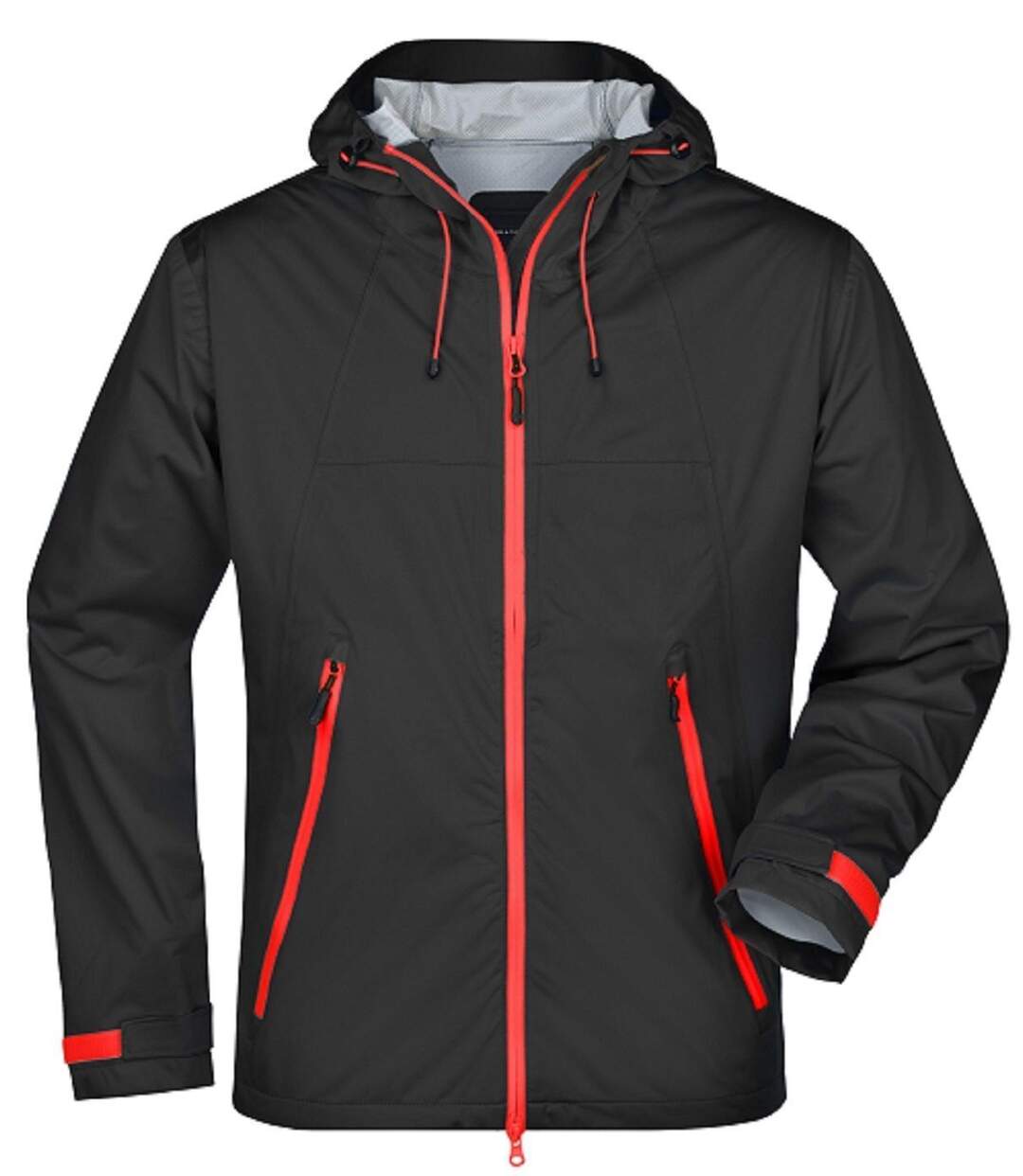 Veste softshell à capuche - Homme - JN1098 - noir et rouge-2