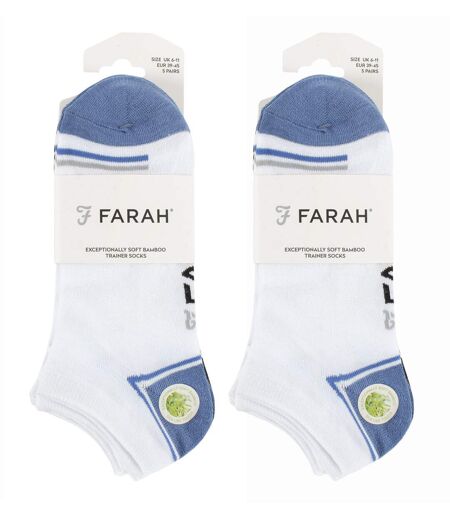 Farah - 10 Paires Chaussettes Bambou Hommes Socquettes Rayées