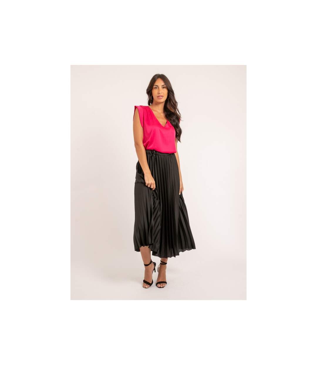 Jupe longue satin plissée XYMMA - Dona X Lisa-4