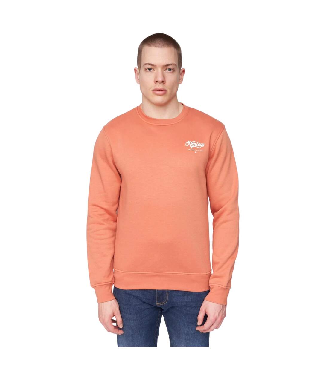 Sweat scripthen homme rouge orangé Henleys-1