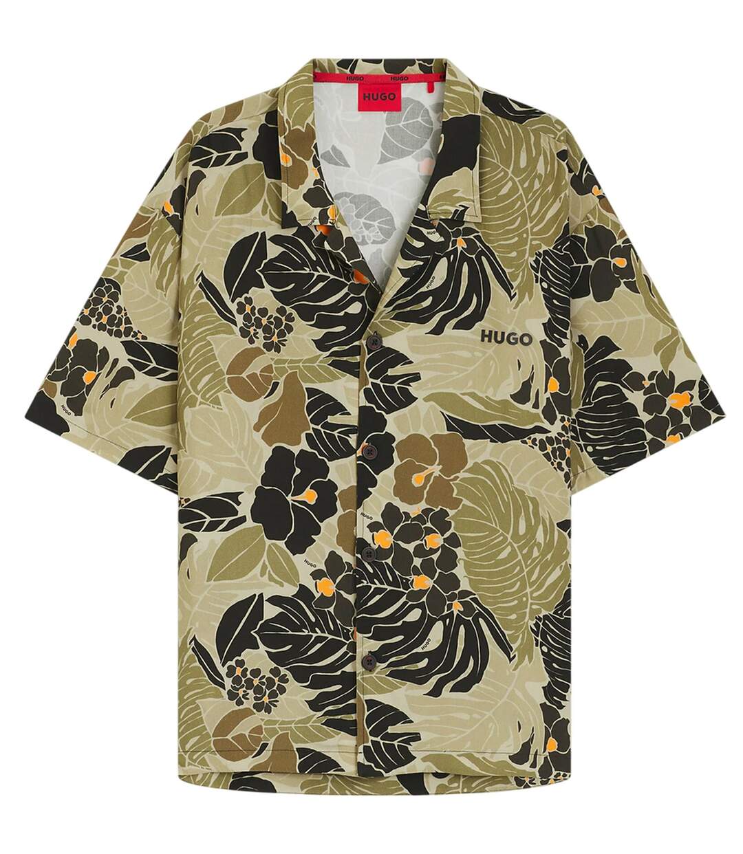 Chemise Plage Motif/style Imprimé Homme Vert Hugo-2