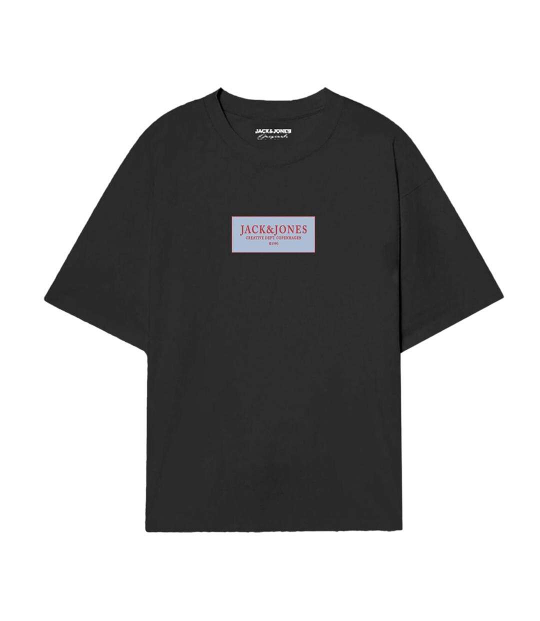 T-Shirt noir homme jack & jones greene-1