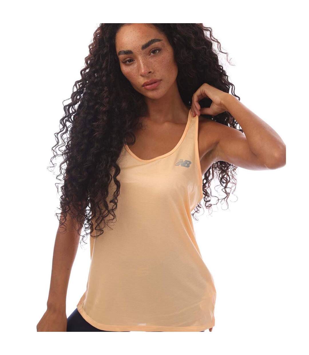 Womens/ladies Essentials Tank Top Peach New Balance-3