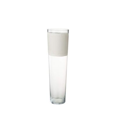 Paris Prix - Vase Déco En Verre delph 60cm Transparent & Blanc
