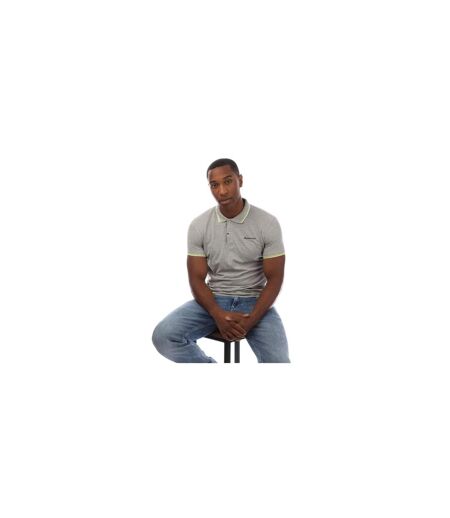 Mens Slim Short-sleeved Polo Shirt Grey Aquascutum