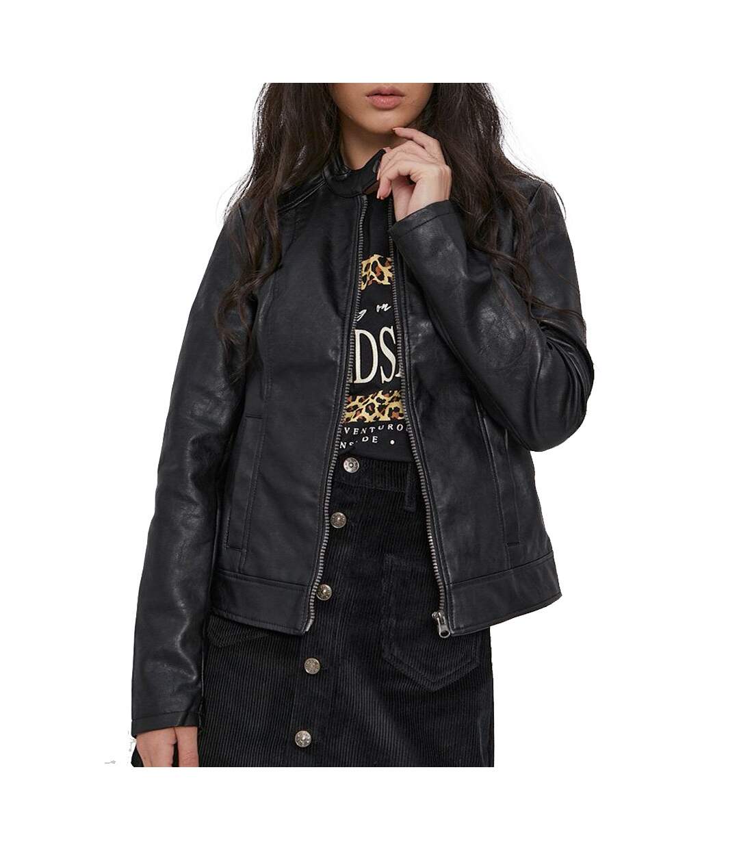 Veste Simili Cuir Noir Femme JDY Emily-1