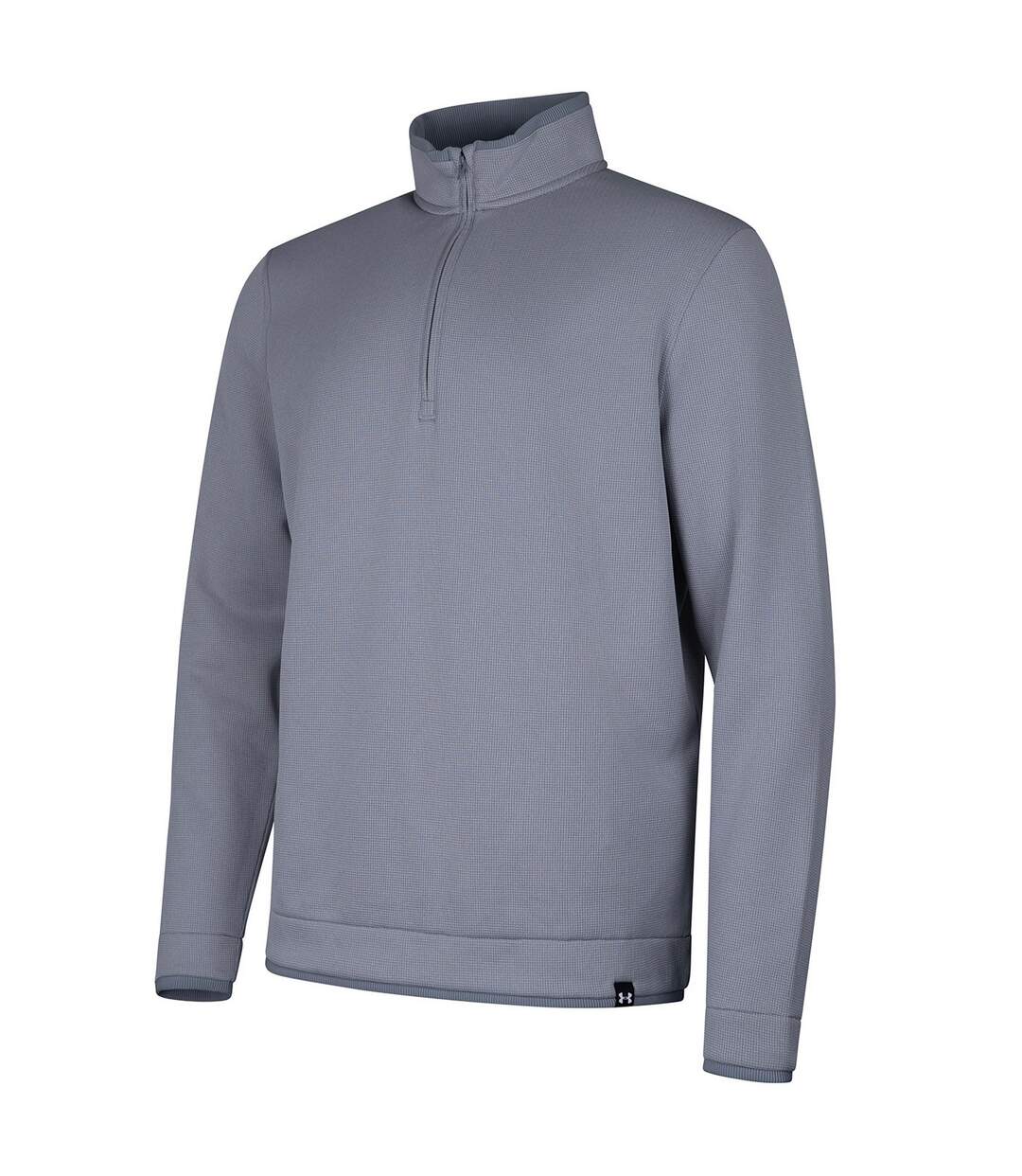 Mens Quarter Zip Fleece Top Steel Under Armour-1