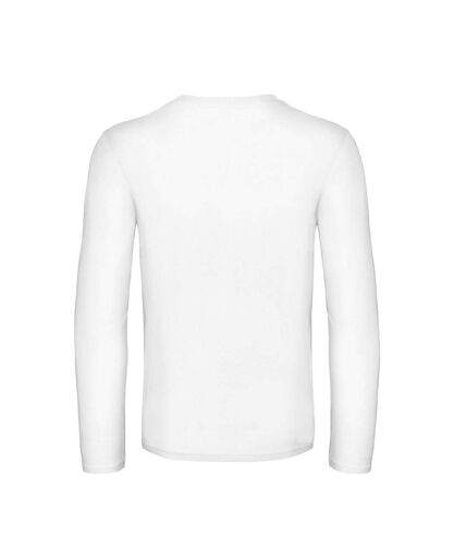 Mens #e190 plain long-sleeved t-shirt white B&C