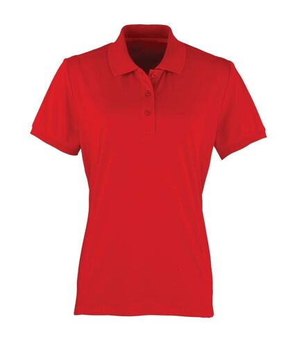 Coolchecker polo à manches courtes femme rouge Premier