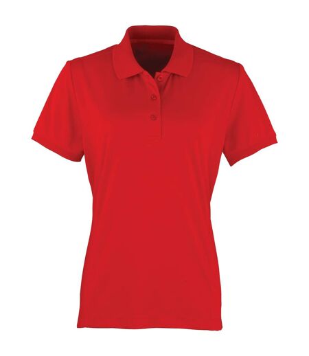 Coolchecker polo à manches courtes femme rouge Premier