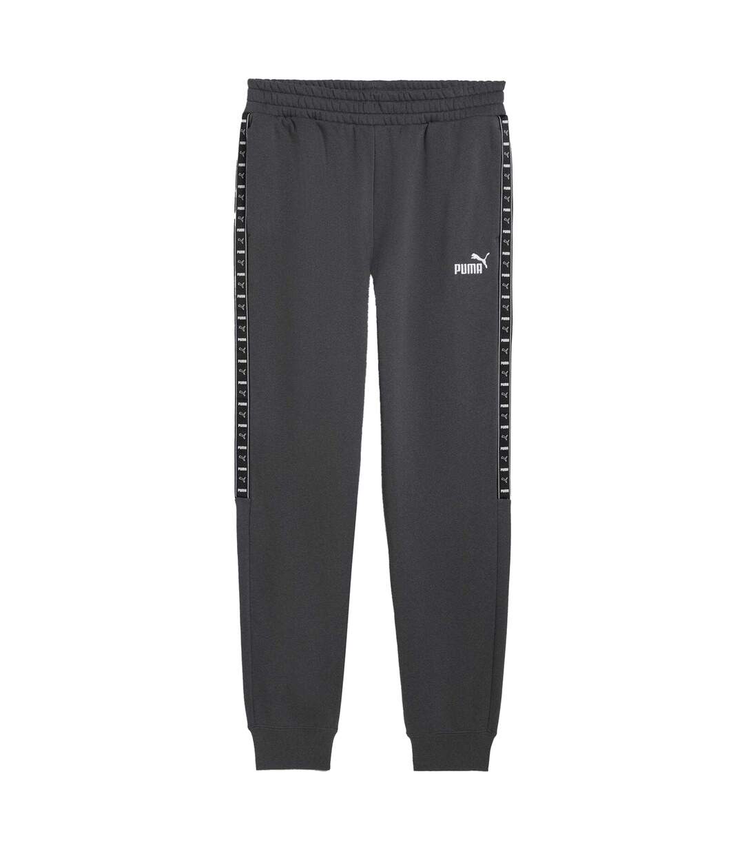Mens Fleece Ribbed Cuff Joggers Grey Puma-1