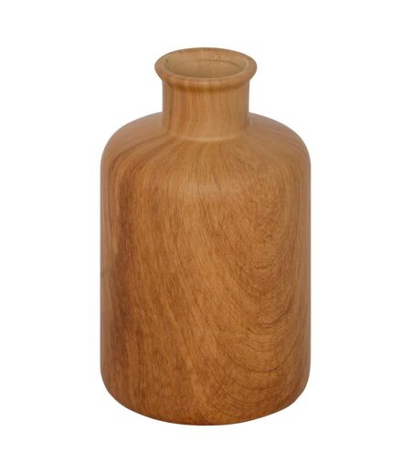 Vase Déco Effet Bois Soa 17cm Marron