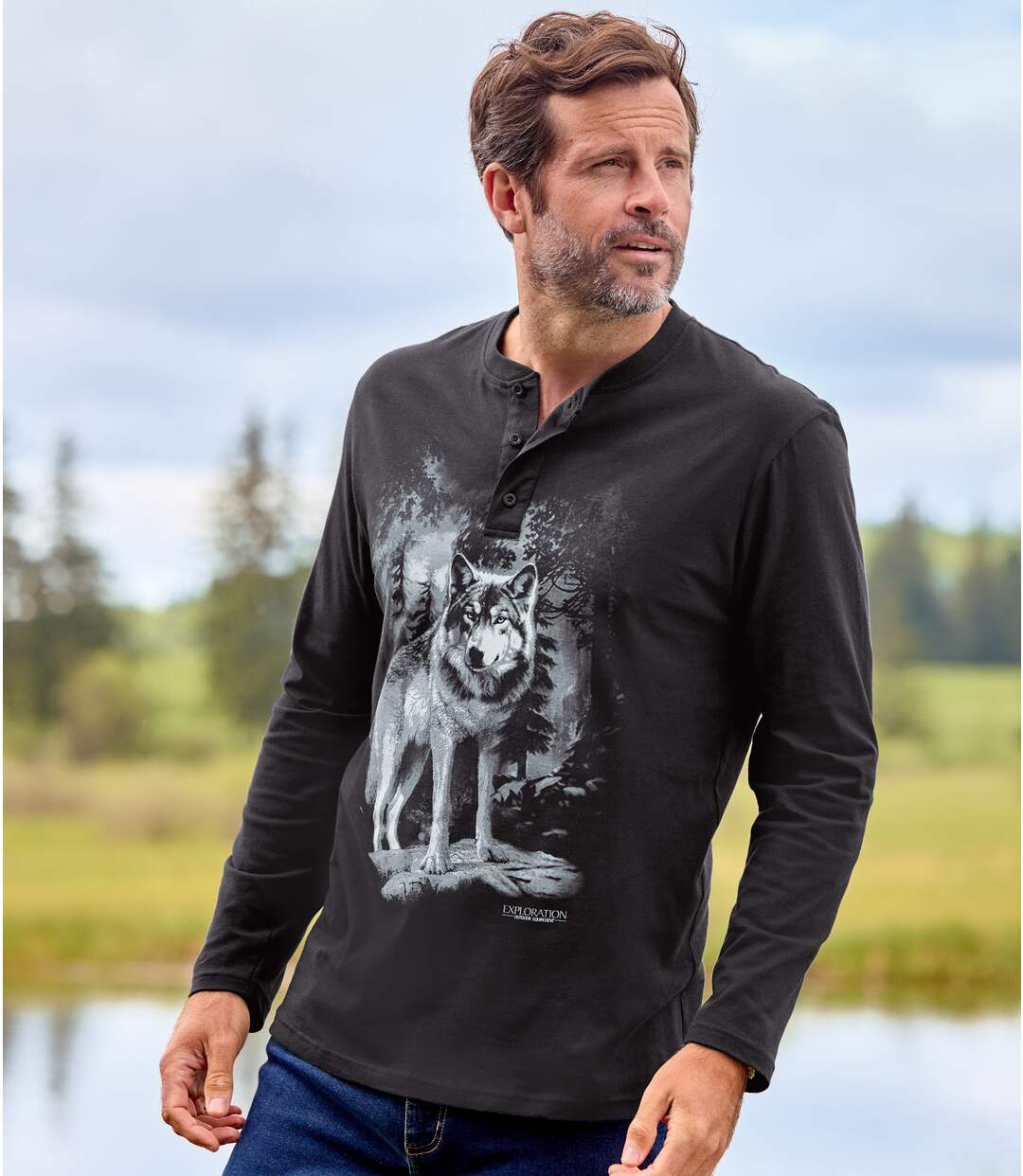 Lot de 2 Tee-Shirts Col Boutonné Loups-3