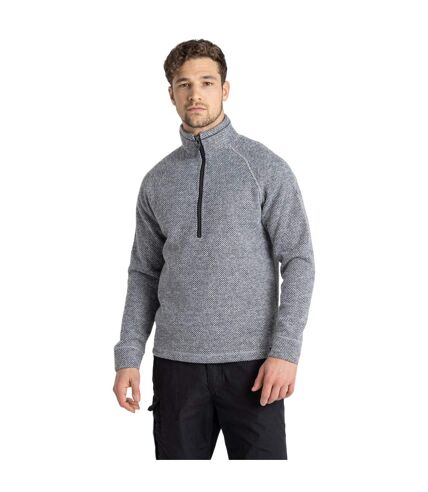 Mens rubeus half zip fleece top soft grey/black pepper marl Craghoppers