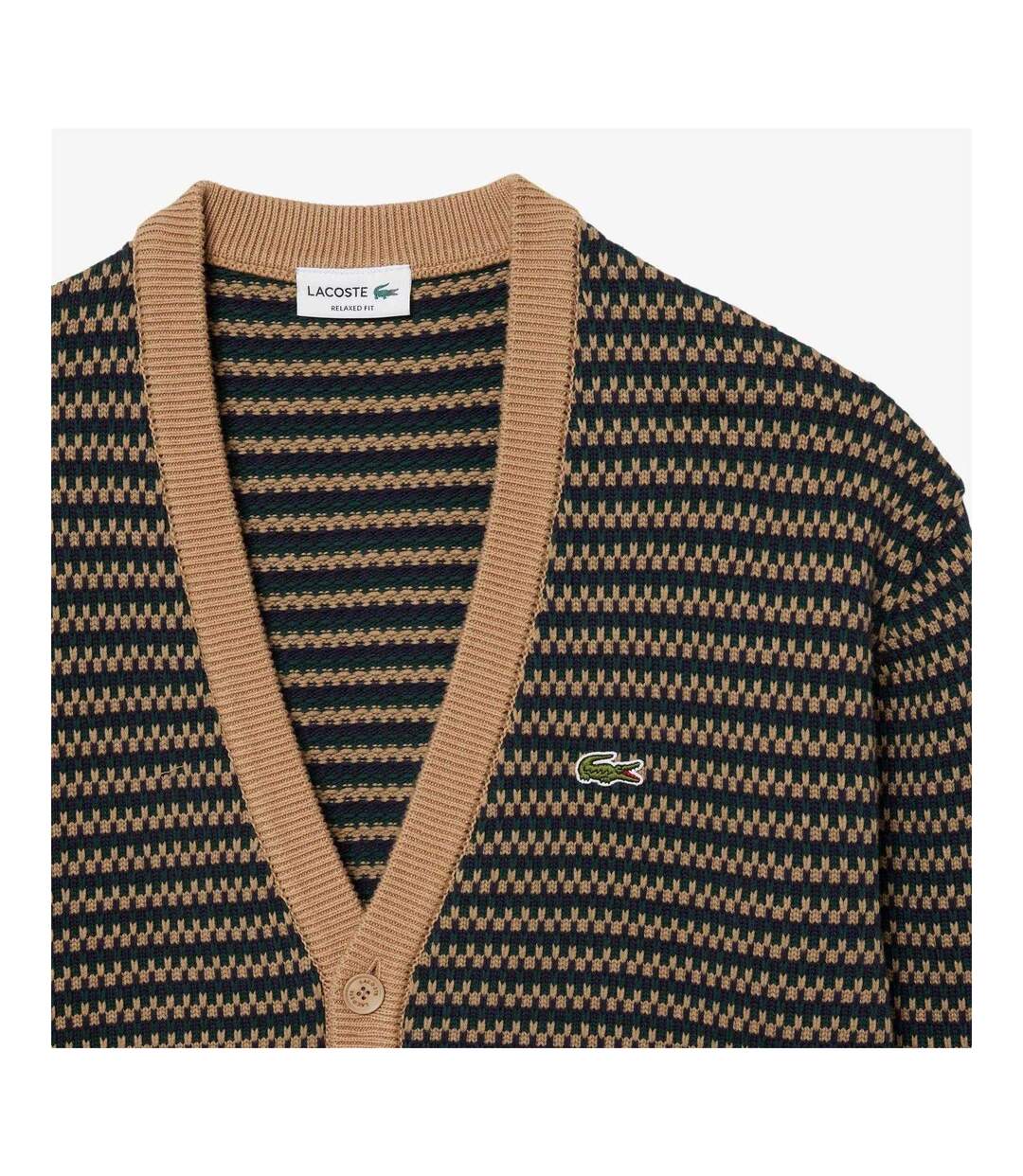 Homme Cardigan Jacquard Marron Lacoste-4