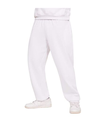 Mens Blended Core Ringspun Cotton Oversized Jogging Bottoms White Casual Classics