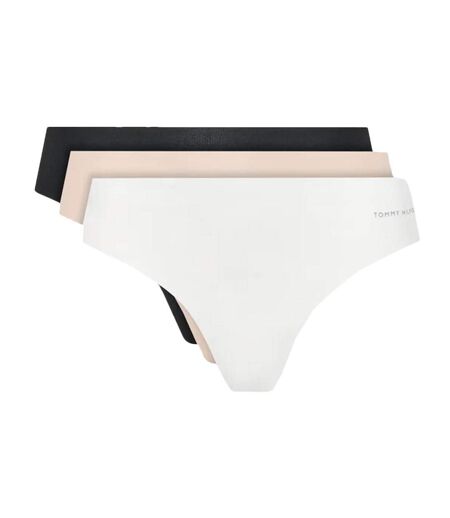 X3 Tangas Beige/Blanc/Noir Femme Tommy Hilfiger Underwear - S