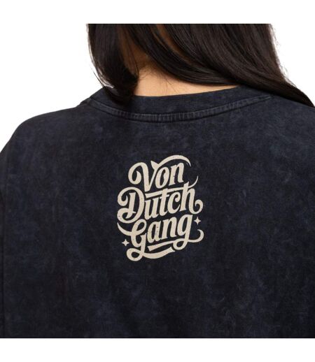 T-shirt femme col rond regular acid wash print devant et dos Eagle Vondutch