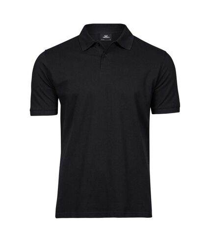 Tee Jays Mens Cotton Pique Polo Shirt (Black)