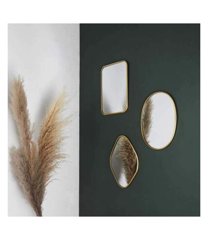 Set de 3 miroirs décoratifs en métal doré