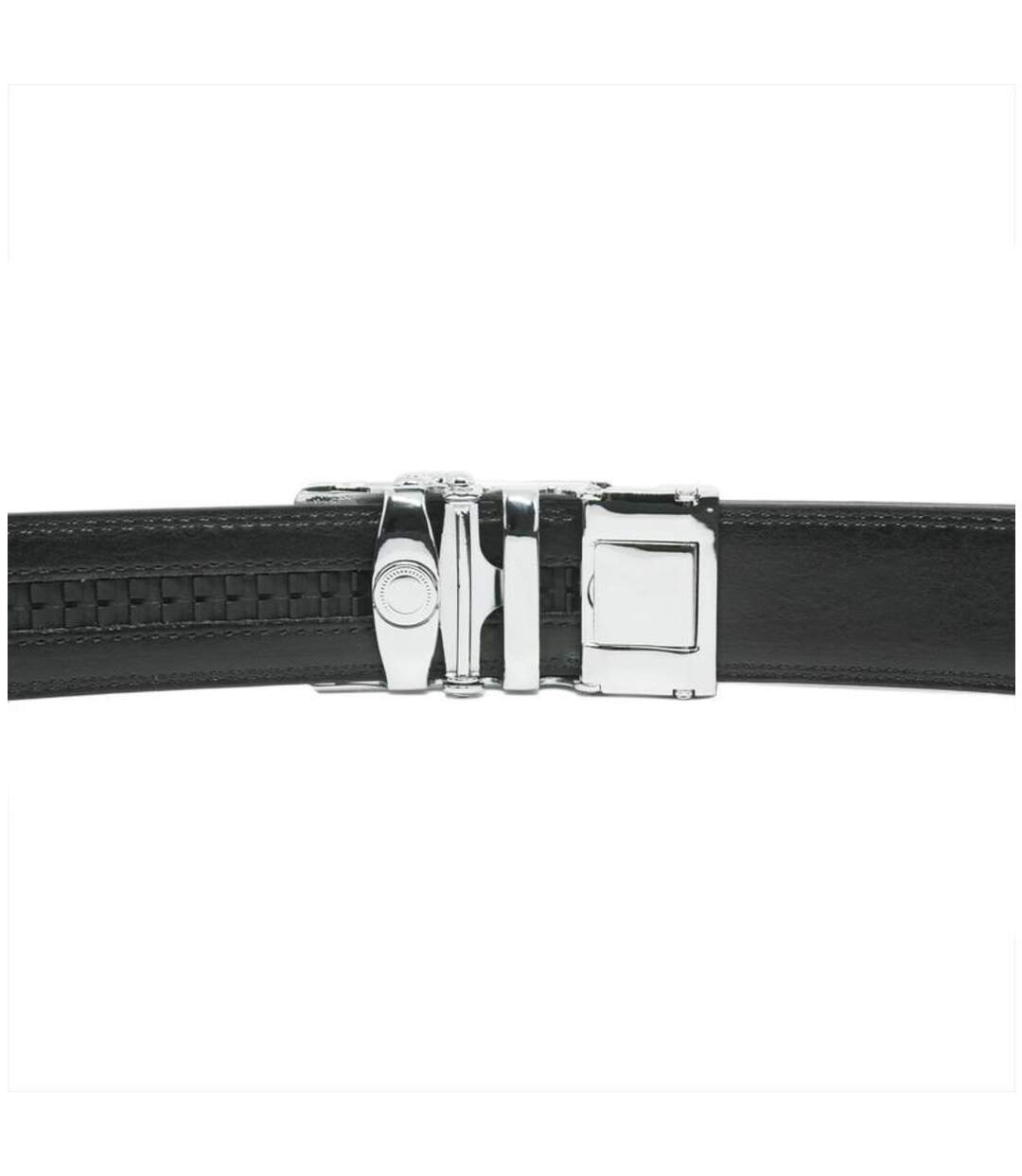 Ceinture en cuir noir pour hommes - Ajustable et élégante, idéale pour tous les styles-2